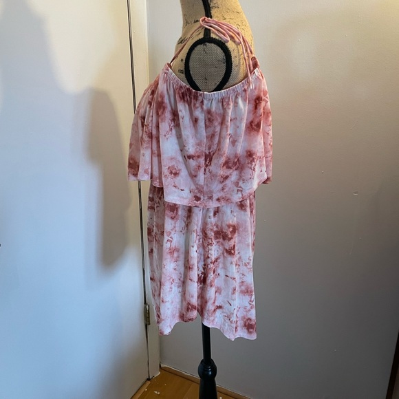 Siren Lily Pink Tie-Dye Off-Shoulder Ruffle Blouse - Picture 4 of 7